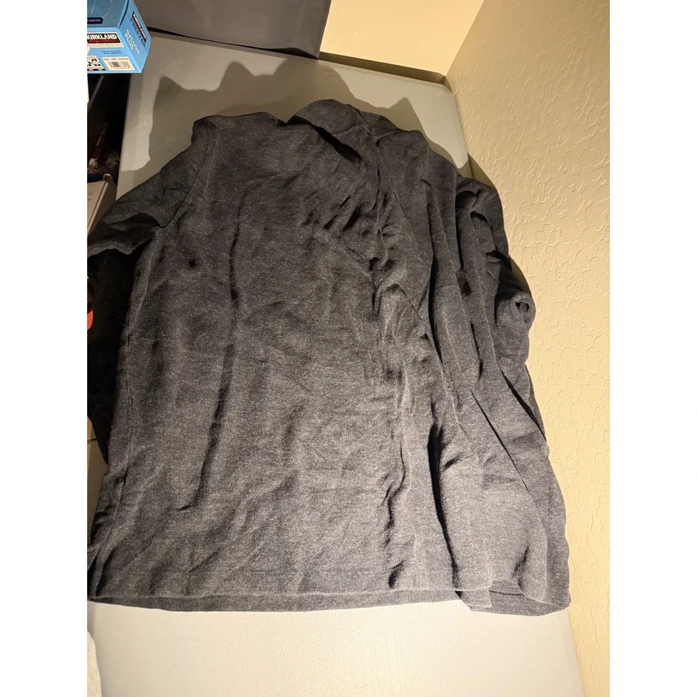 Polo Ralph Lauren Mens 3XB Big & Tall Quarter Zip Pullover Charcoal Gray Cotton